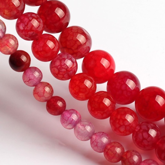 🆕New Red Dragon Vein Agate Gemstone Bracelet 8mm - Picture 4 of 4